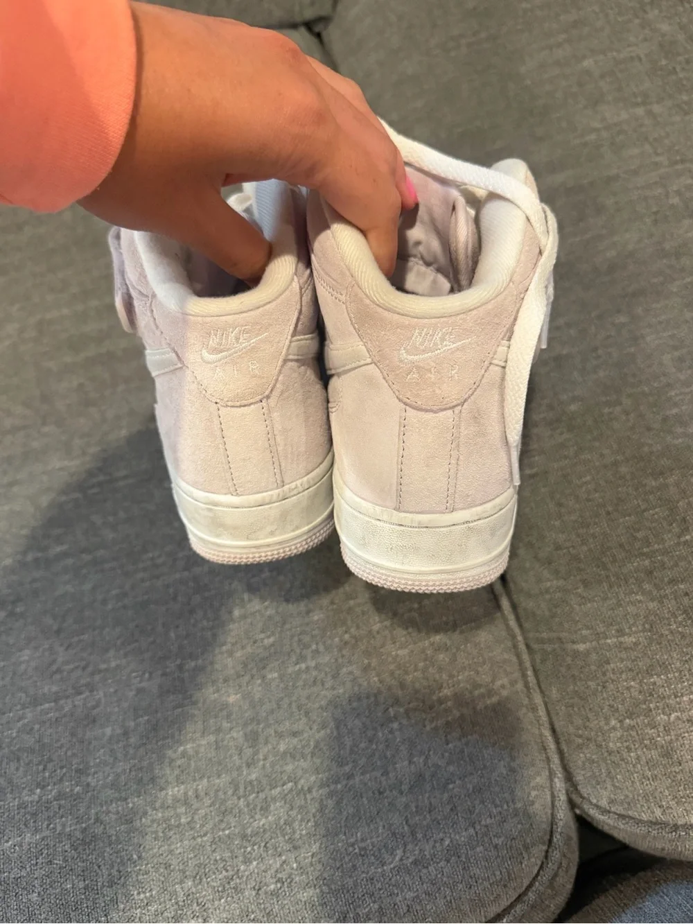 Nike Women's Light Pink Suede High-Top Sneakers